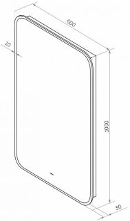 Зеркало с подсветкой Art&Max Siena 60x100см AM-Sie-600-1000-DS-F